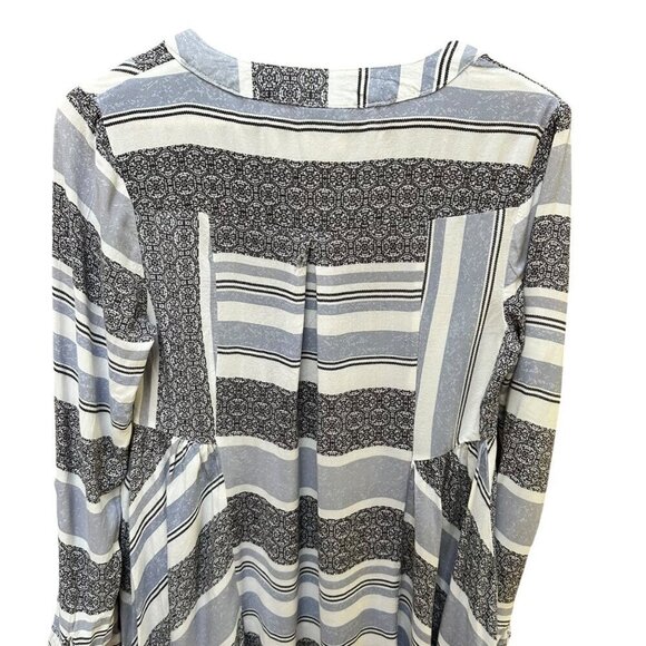 Knox Rose Dress Boho Long-Sleeve Striped Tassels Asymmetrical Hem Size Medium - Picture 7 of 12